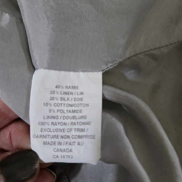 Lida Baday Light Grey Linen Cropped Jacket With Silk lining. Size 6 - Picture 12 of 14